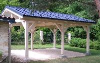 Carport en Épicéa Non Traité 5x6m - 30m² à Deux Pentes