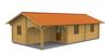Chalet Bois CRISTINE 61m² - 2 Chambres & Terrasse 9m² | Sans Kit Menuiseries, Sans Volets Bois, Sans Plancher