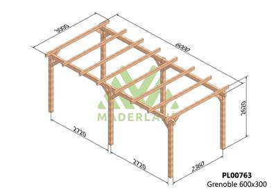 Pergola GRENOBLE 600x300cm