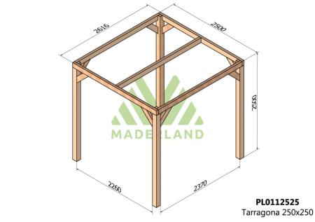 PERGOLA TARRAGONA - 6.25 m² - Autoportée -Dim(cm): 250 x 250