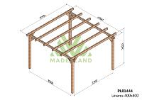 PERGOLA LINARES - 16 m² - Autoportée -Dim(cm): 400 x 400