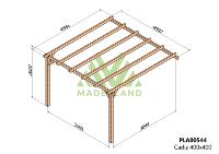 PERGOLA CADIZ- 16 m - Adossable -Dim(cm): 400 x 400