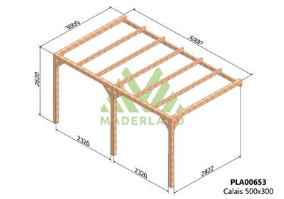 Pergola adossée CALAIS 500x300cm