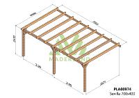 PERGOLA SEVILLA - 28 m - Adossable -Dim(cm): 700 x 400