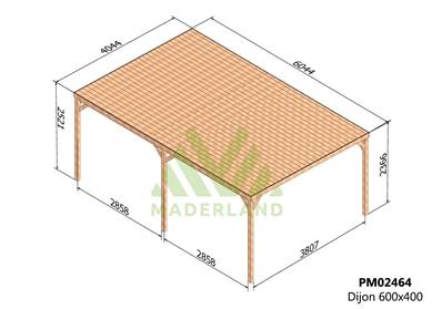 Pergola avec toit DIJON 600x400cm