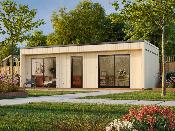 Maison miniature bois Palmako Johanna 31,8 m² – Toit plat – Menuiseries aluminium