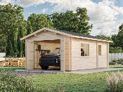 Garage en bois Palmako Roger 19 m� avec double porte en bois