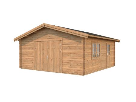 GARAGE PALMAKO ROGER 27.7 M² 70 mm AVEC DOUBLE PORTE EN BOIS