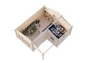 Abris de jardin IRENE 21.9+5.2 m² en 44 mm avec plancher