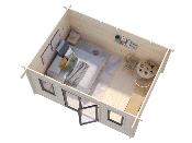 Studio de jardin Palmako Lisandra 14,2 m² bois naturel non traité