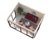 Studio de jardin bois 12,6 m² set 2 SERENA Palmako – Portes coulissantes