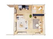 Chalet Bois Cecilia 27,2 m² - 70mm - Idéal Loisirs & Jardin
