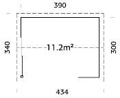 Abri de jardin Amanda 11,2 m² Slide 44 mm – Bois naturel – Palmako