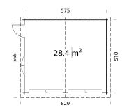 GARAGE PALMAKO ROGeR 28.4 M² 44 mm AVEC PORTE SECTIONNELLE