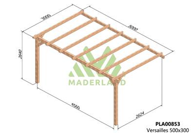 Pergola adossée VERSAILLES 500x300cm