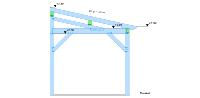 Auvent mono pente 15 m² - 3 x 5 m