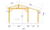 Carport asymétrique 4,84 x 3 m en Epicéa traité