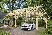 Carport asymétrique 5,41 x 5,43 m en Epicéa traité