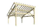 Carport monopente 6,25 x 5,5 m en Epicéa traité