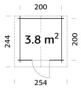 Abris VIVIAN 3.8 m² avec plancher