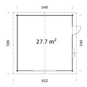 Garage Palmako Roger 27.7 M² 70 mm sans porte de façade