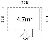 Abri de Jardin Alice 4.7m² - Bois Autoclave Classe 4