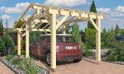 Carport asymétrique 4,84 x 3 m en Epicéa traité