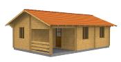 Chalet Bois 50m² CLARA : 2 Chambres, Terrasse & Madriers 60mm