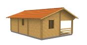 Chalet Bois 50m² CLARA : 2 Chambres, Terrasse & Madriers 60mm