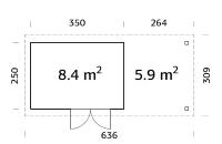 ABRI DE JARDIN LARA 8.4 + 5.9  m²