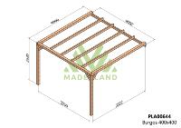 PERGOLA BURGOS- 16 m - Adossable -Dim(cm): 400 x 400