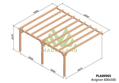 Pergola adossée AVIGNON 600x500cm