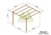 Pergola adossée ORLÉANS 300x300cm