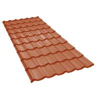 Panneau de toiture acier imitation tuile - RAL8004 - 2,15m x 1,20m