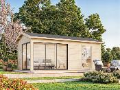 Abri de jardin Amanda 17,1 m² Slide 44 mm – Bois naturel – Palmako