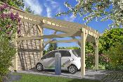 Carport monopente 5,25 x 3,5 m en Epicéa traité