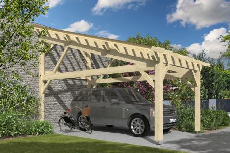 Carport monopente 6,25 x 3,5 m en Epicéa traité