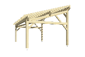 Carport monopente 4,25 x 6,5 m en Epicéa traité