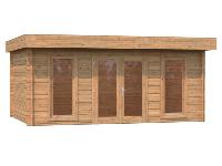 ABRI DE JARDIN Mono Pente BRET 19.9 m² - 44 mm - avec plancher bois