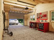 Garage bois Palmako ROGER 19,0 + 33,2 m² – 44 mm avec porte sectionnelle