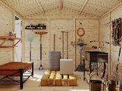 Abri de jardin bois PALMAKO Dan 14,7 m² – Panneaux 16 mm