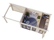 Aurelia 12,4 + 7,9 m² – Studio de jardin bois 44 mm | Palmako