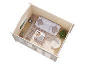 Abris de jardin IRIS 11,1 m² en 44 mm avec plancher 