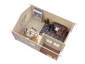 Abris de jardin SUSANNA en 44 mm de  16.4 m² avec plancher