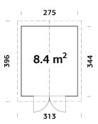 Abri de jardin bois Palmako Martin 8,4 m² – Panneaux 18 mm avec plancher