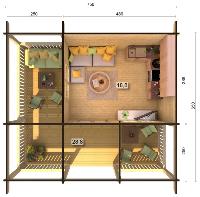 Chalet AGNETA 18.8 + 28.8 m² - 70 mm