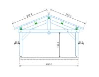 Carport en Épicéa 6x4.5m - 27m² à Deux Pans