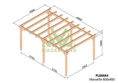 Pergola MARSEILLE 600x400cm