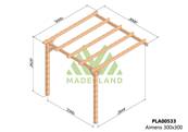 Pergola adossée AMIENS 300x300cm