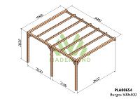 PERGOLA BURGOS- 20 m - Adossable -Dim(cm): 500 x 400